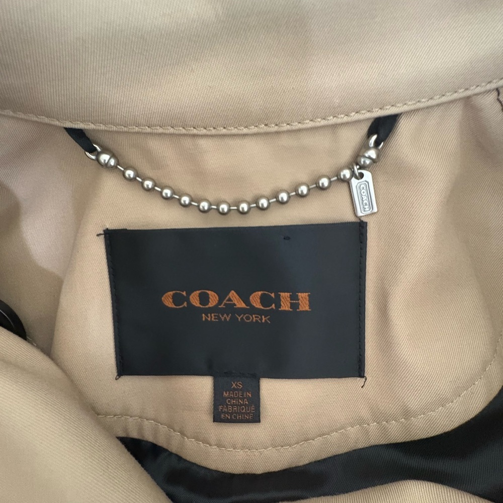 Coach Two-Tone Black and Tan Trench Coat